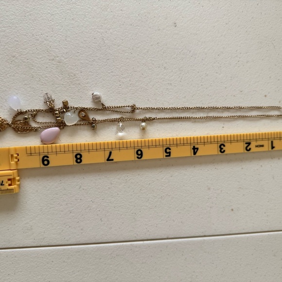 Elegant Gold and Pink Multi-Charm Necklace - Picture 5 of 5